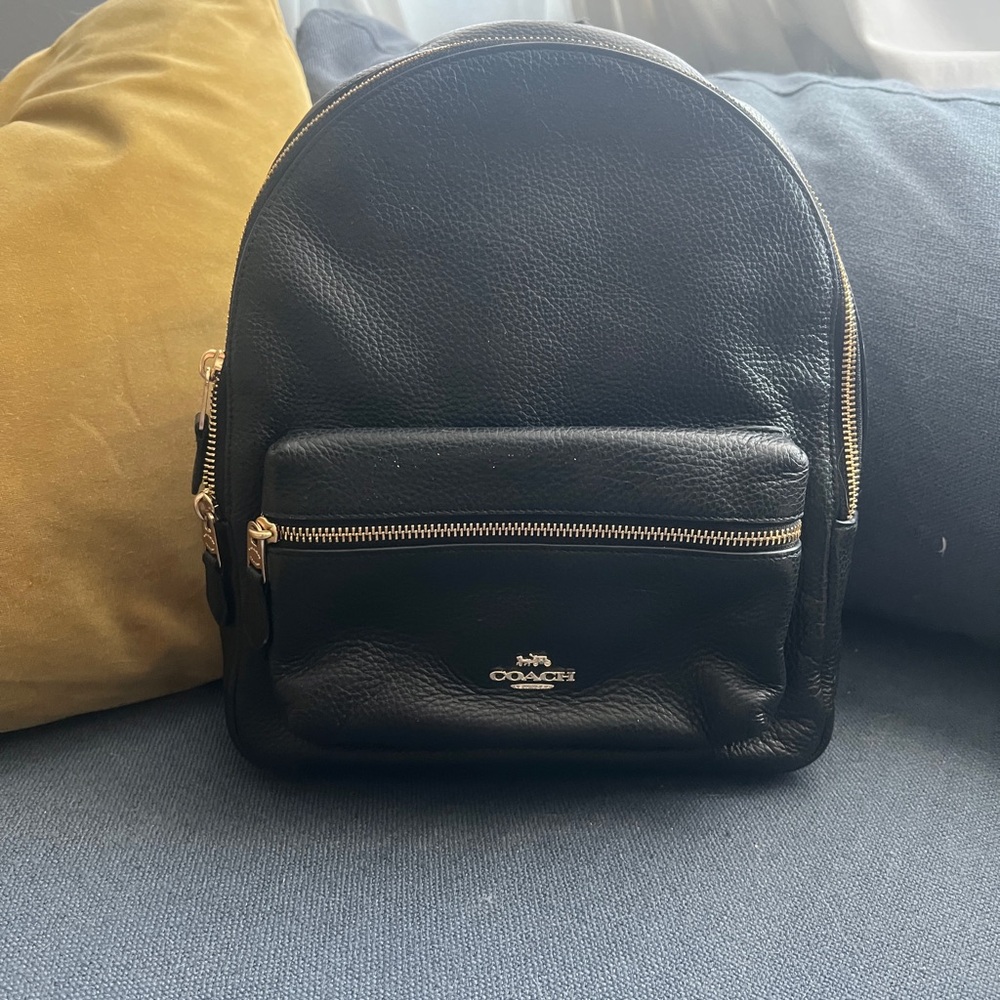 Coach Charlie Black Leather Backpack